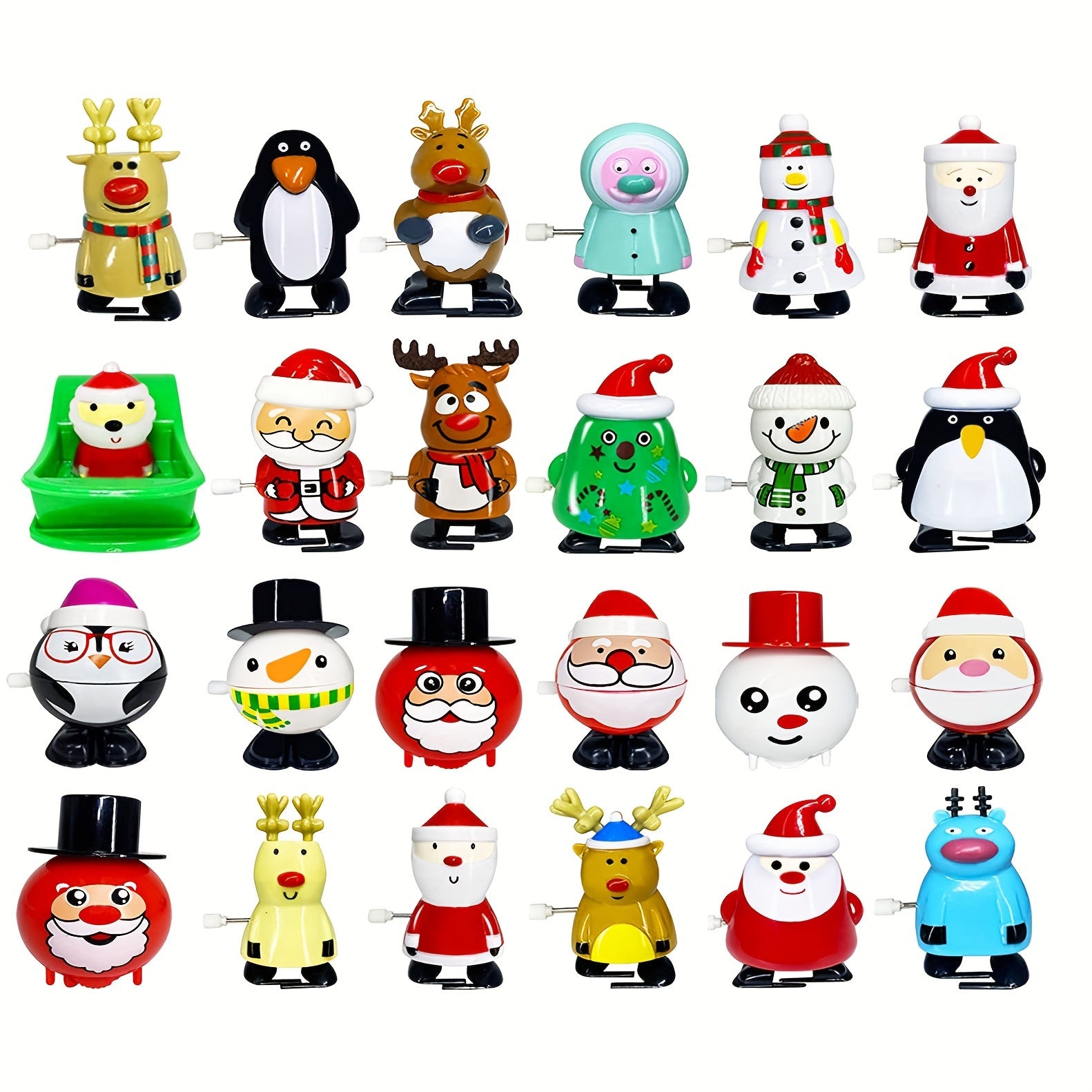 5pcs Mini Wind-Up Christmas Toys