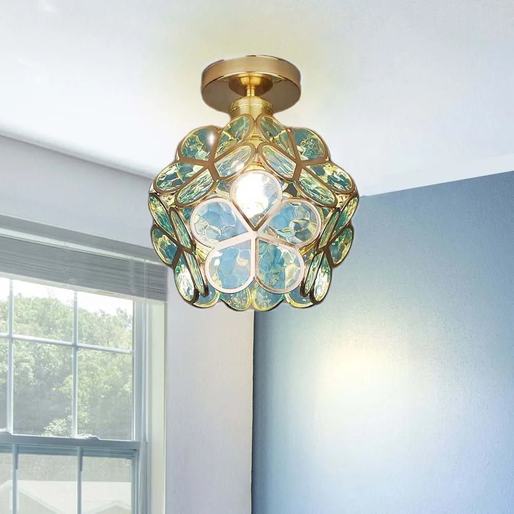 Flowers Style Glass Ceiling Lamp