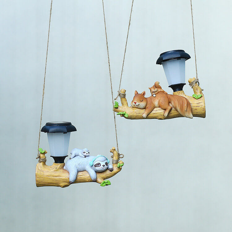 GlowSloth – Funny Outdoor Wall Light with Two Sloths Resting on a Branch