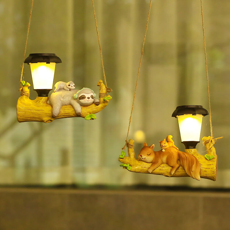 GlowSloth – Funny Outdoor Wall Light with Two Sloths Resting on a Branch