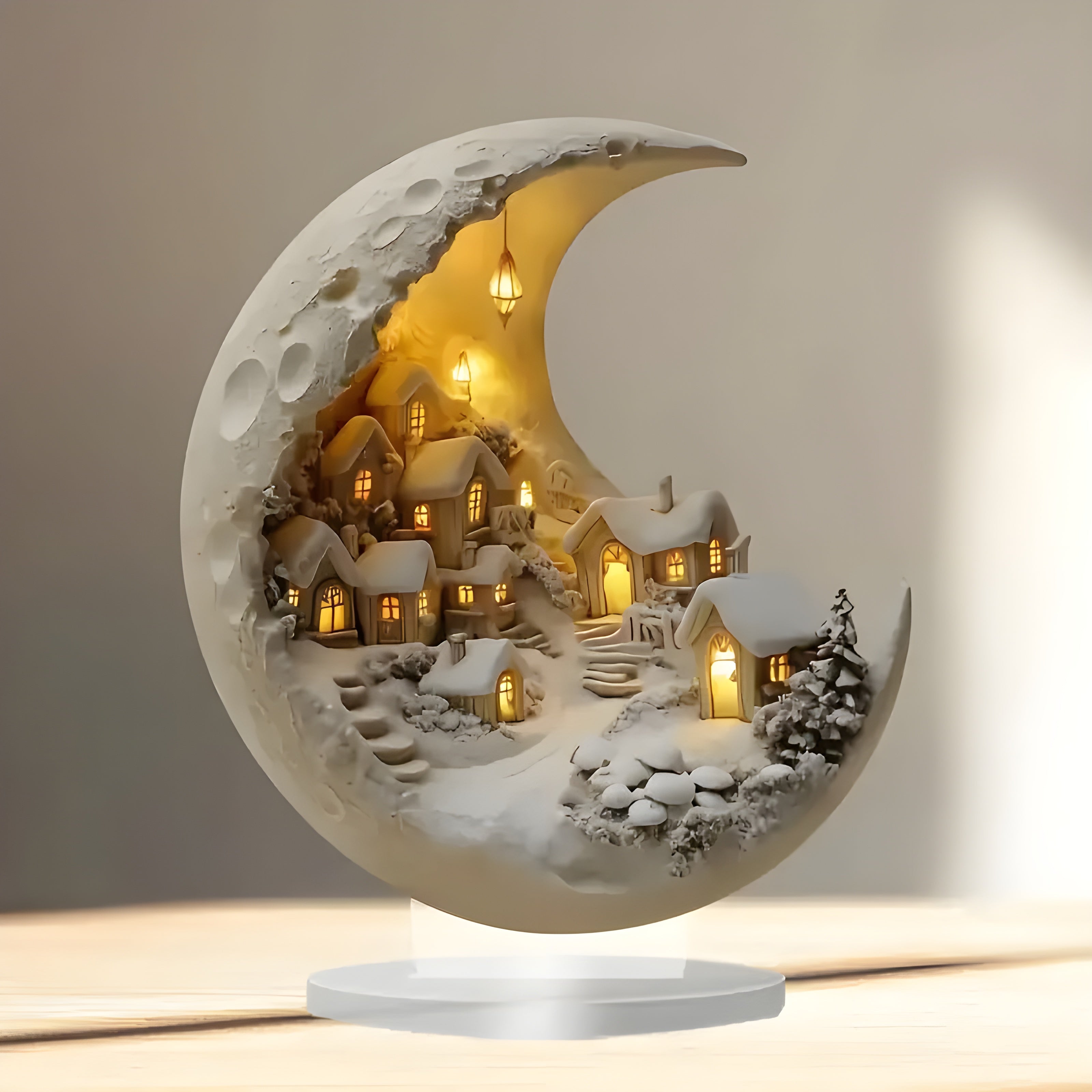 MoonlitHaven - Illuminated Moon Town for Elegant Decor