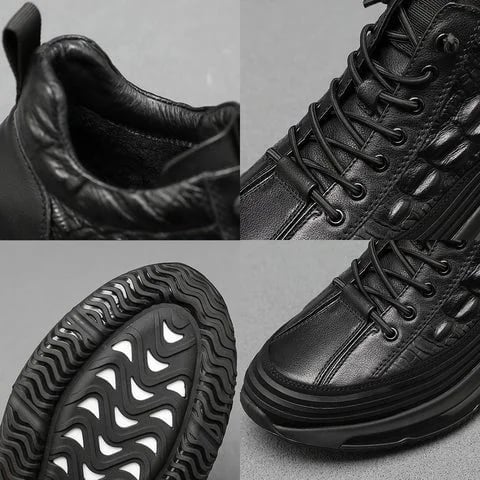 Frank Crocodile-Embossed Leather Sneakers