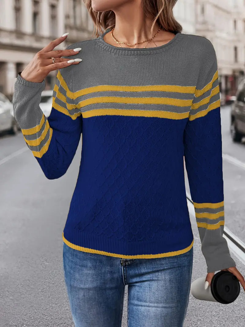 Agnes - Striped sweater with round neckline