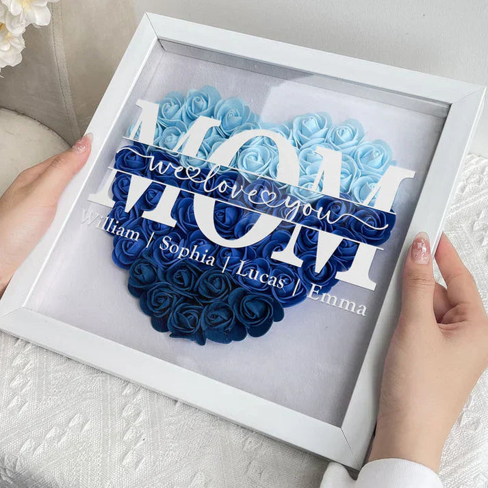 Personalized Flower Heart with Names – Unique Mother's Day Gift