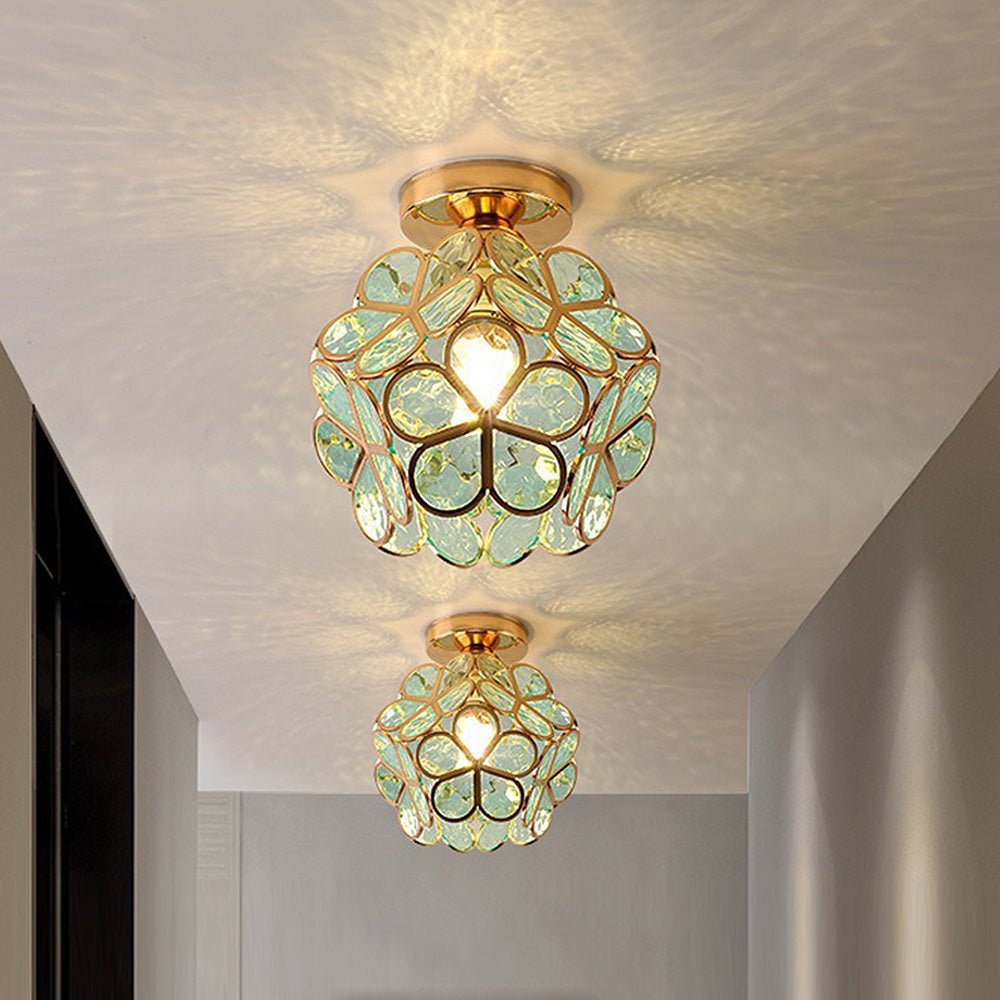 Flowers Style Glass Ceiling Lamp