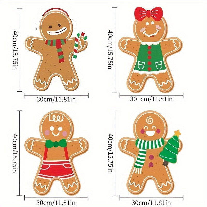 4pcs Set of Colorful Gingerbread For Man Lawn Signs with Stakes