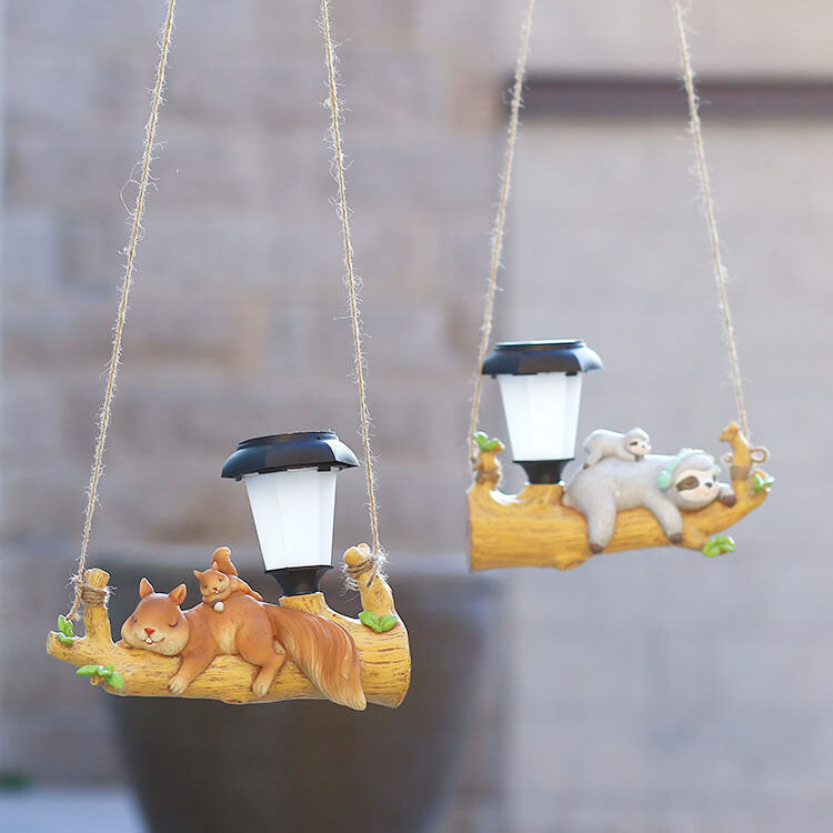GlowSloth – Funny Outdoor Wall Light with Two Sloths Resting on a Branch