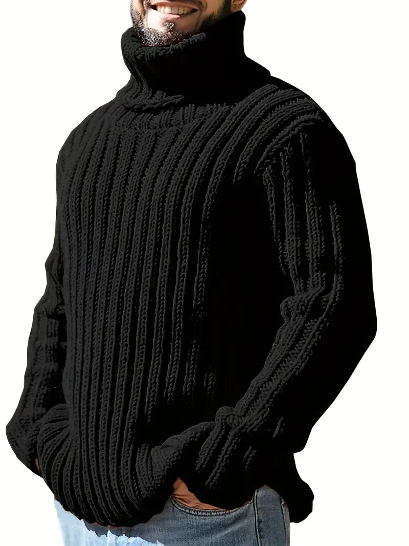 Holger - Thick Ribbed Roll Neck Sweater