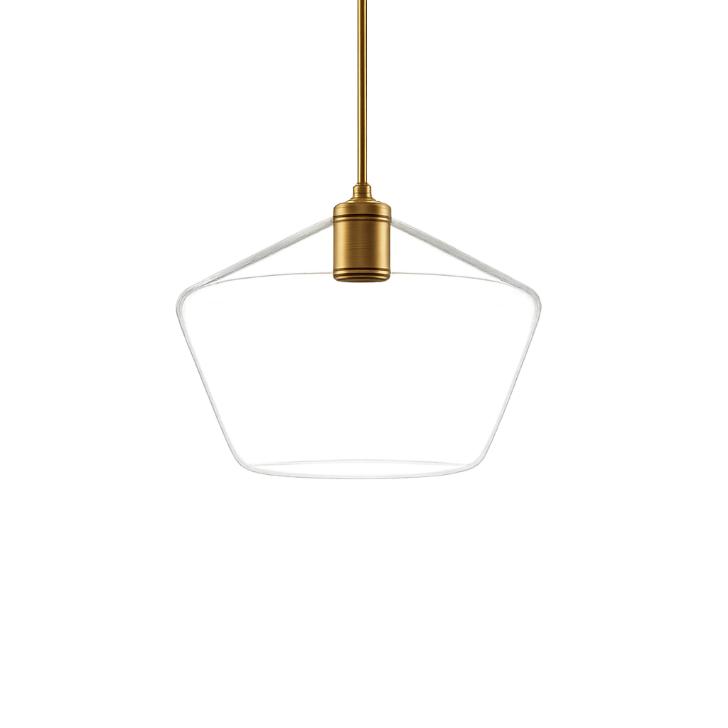 LumaGlow - Elegant Pendant Light made of Clear Glass with Brass Finish