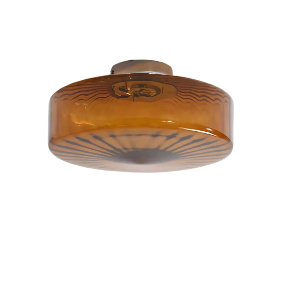GlowSphere - Textured Amber Glass Recessed Ceiling Light