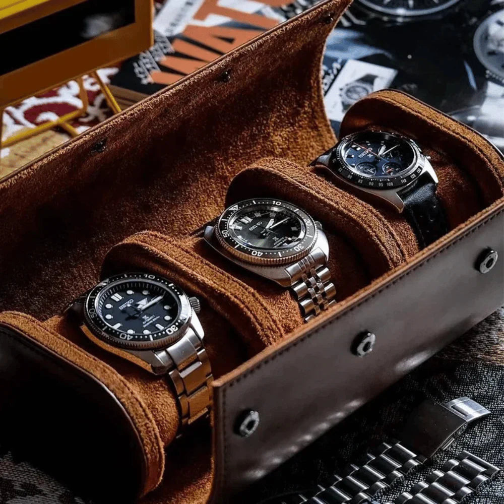 UrLux Rectangular Watch Box with Safety Lock and Glass Lid