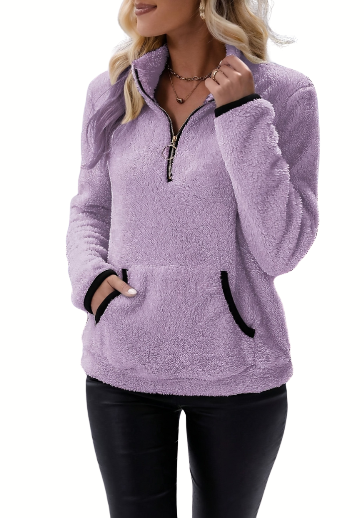 Willow - Warm Fleece-Lined Half-Zip Sweater