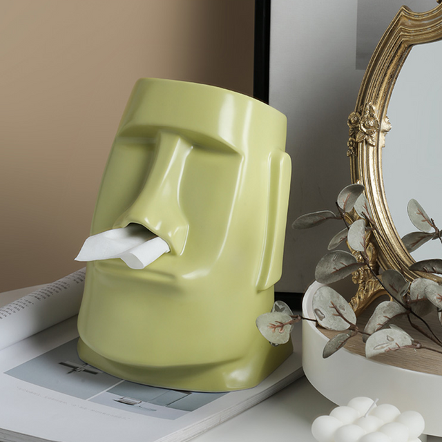 StatueTissue - quirky Moai scarf holder for stylish rooms