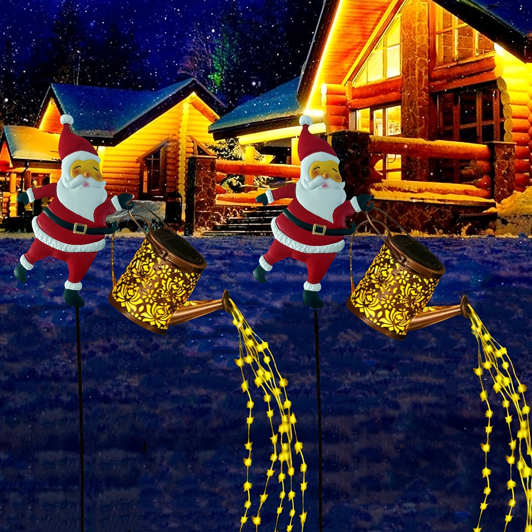 Solar-Powered Santa Claus Teapot Garden Lights