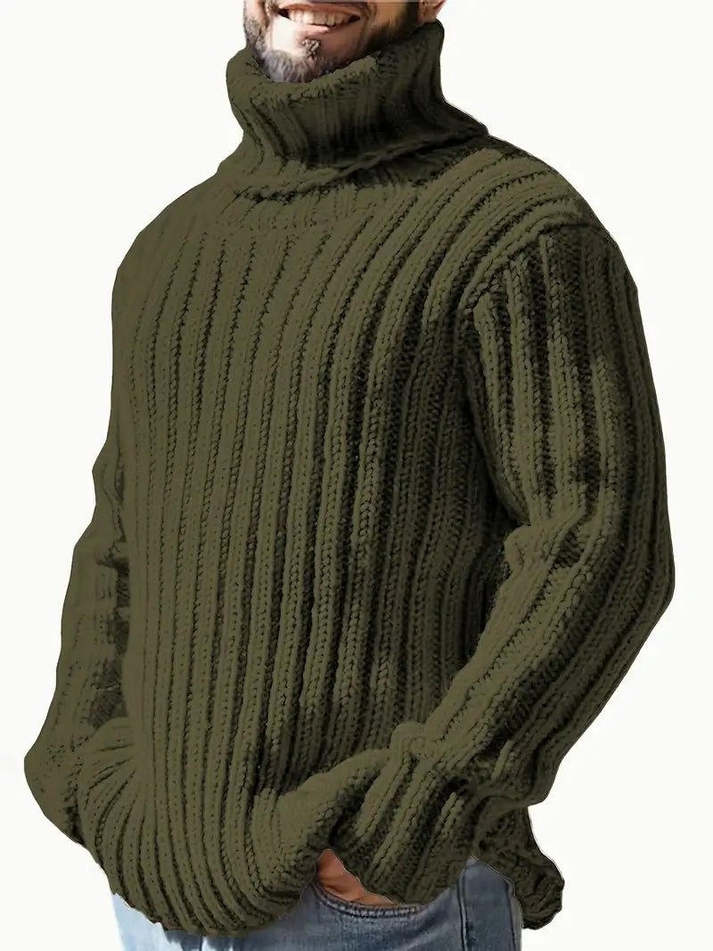 Holger - Thick Ribbed Roll Neck Sweater