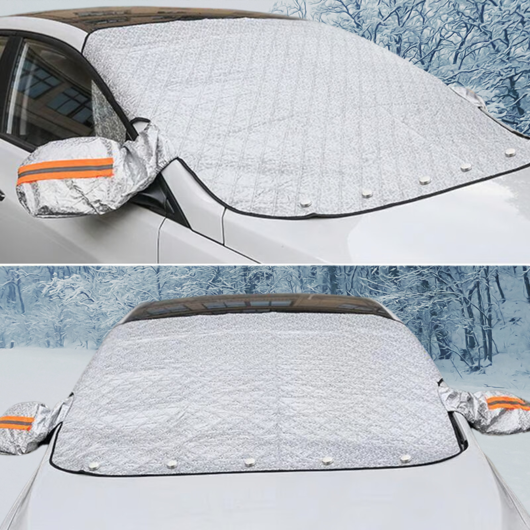 FrostEase - Magnetic snow shield for windshield and mirrors