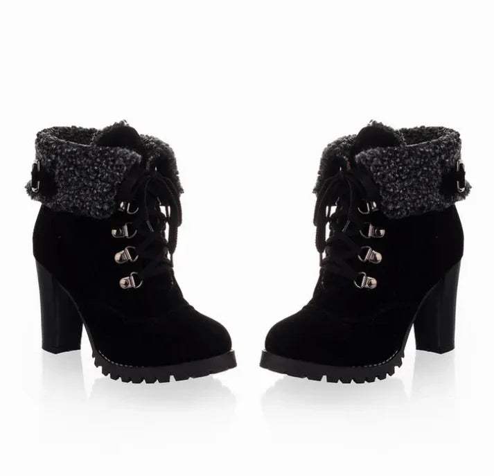 Rika warm lined non-slip ankle boots with high heels