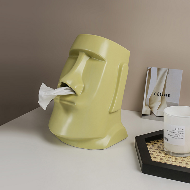 StatueTissue - quirky Moai scarf holder for stylish rooms