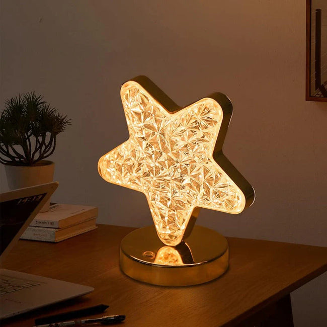 Magical Moon and Star Crystal Table Lamp