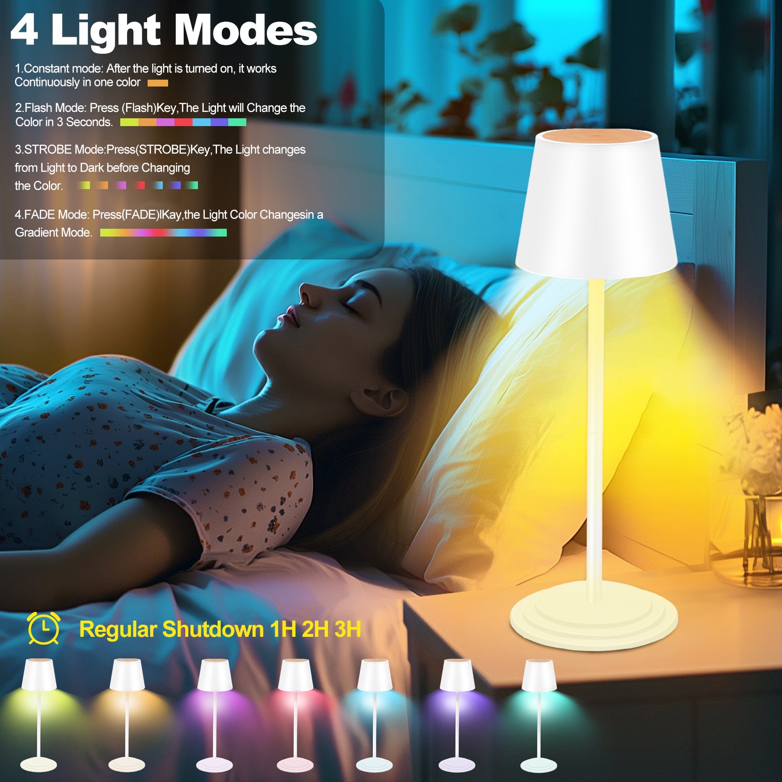 Glow Ease | Dimmable Cordless Table Lamp with Touch Control