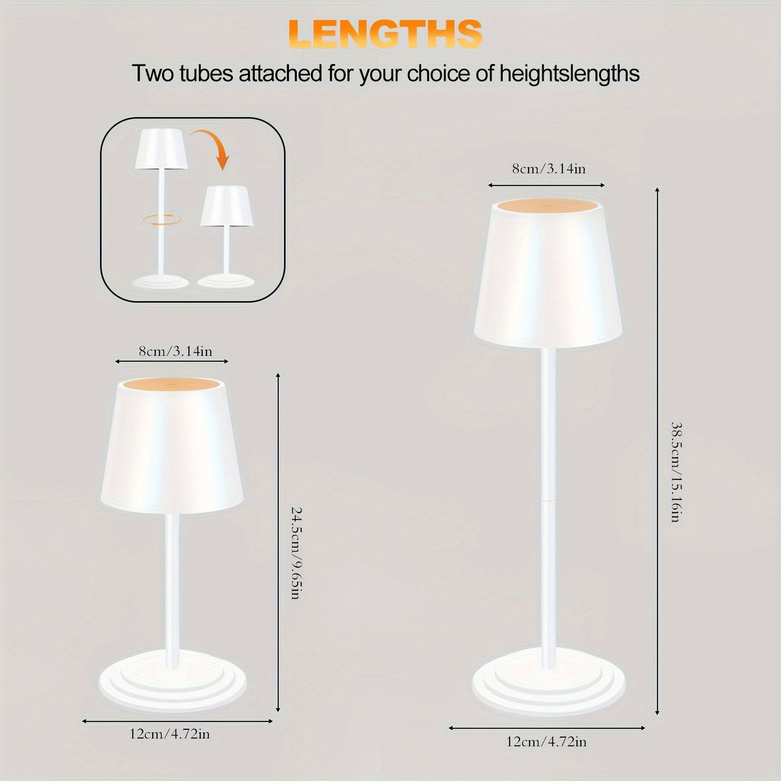 Glow Ease | Dimmable Cordless Table Lamp with Touch Control