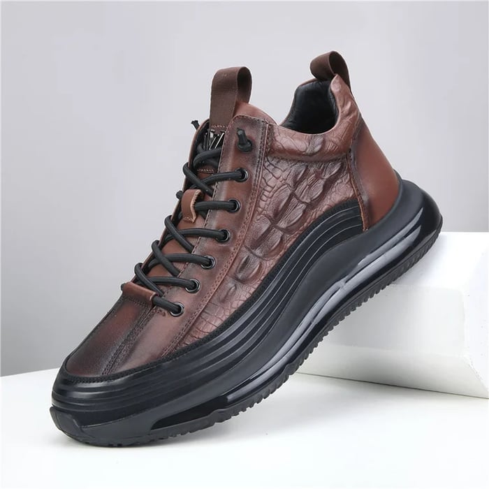 Frank Crocodile-Embossed Leather Sneakers