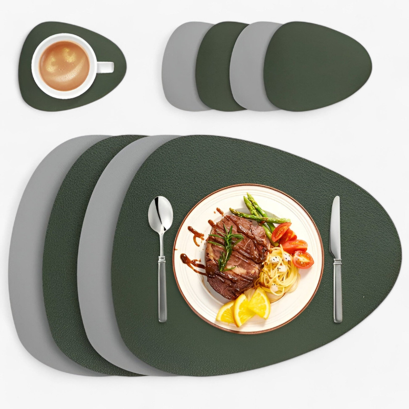 Elegant Bordluna Double-Sided Table Mats & Coaster Set