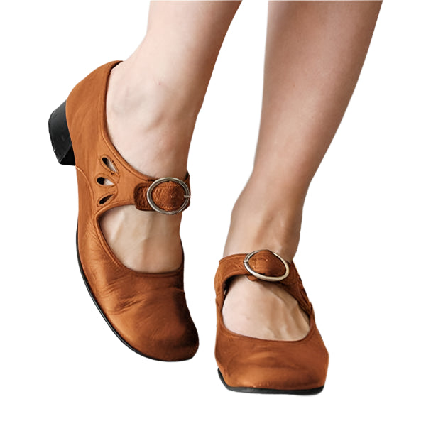 Carey - Stylish Shoes with Buckle and Low Heel