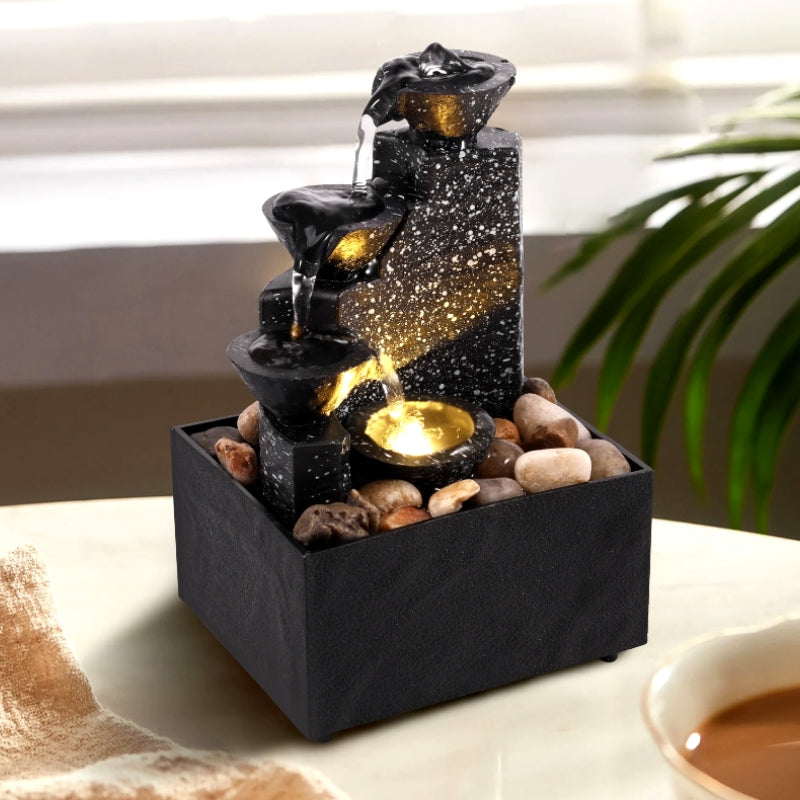 Waterfall tabletop fountain