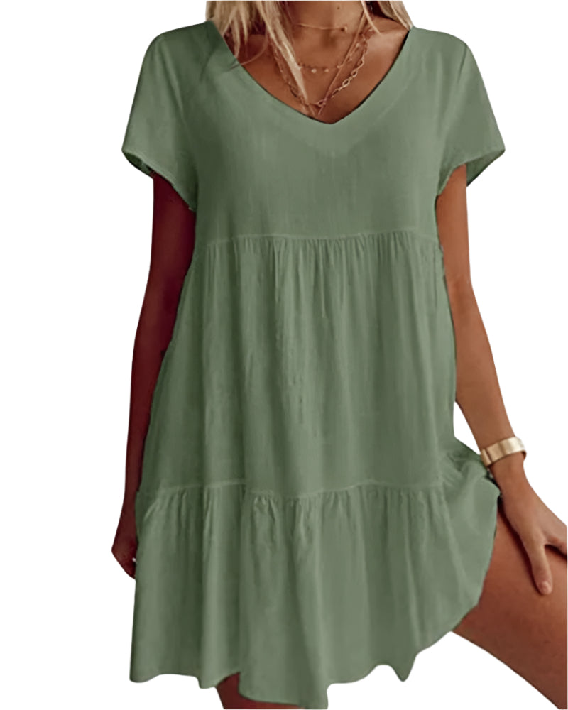 Hanna - Mini Dress with Ruffles and Short Sleeves