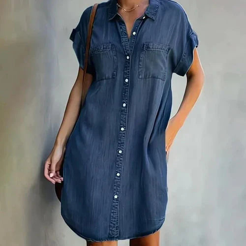 Olivia Denim Shirt Dress – Trendy & Comfortable for Any Occasion
