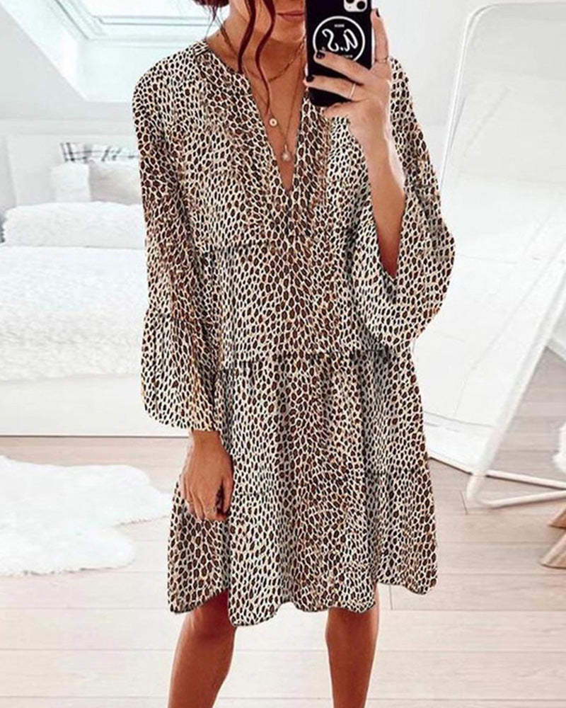 Ruby | Leopard Knee-length Ladies Dress