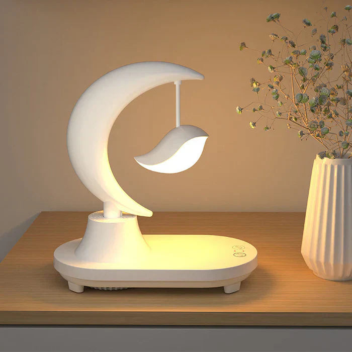 LunaTune – Wireless Moonlight Table Lamp with Bluetooth Speaker and Charging Function