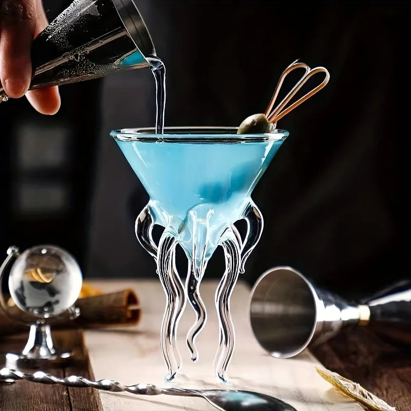 Unique octopus-inspired cocktail glass