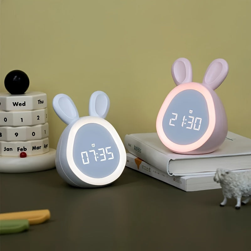 BunnyGlow Cute Alarm Clock with Nightlight