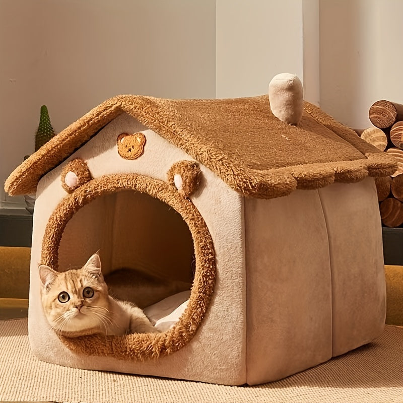 Plush Cat House & Cozy Bed for Ultimate Comfort