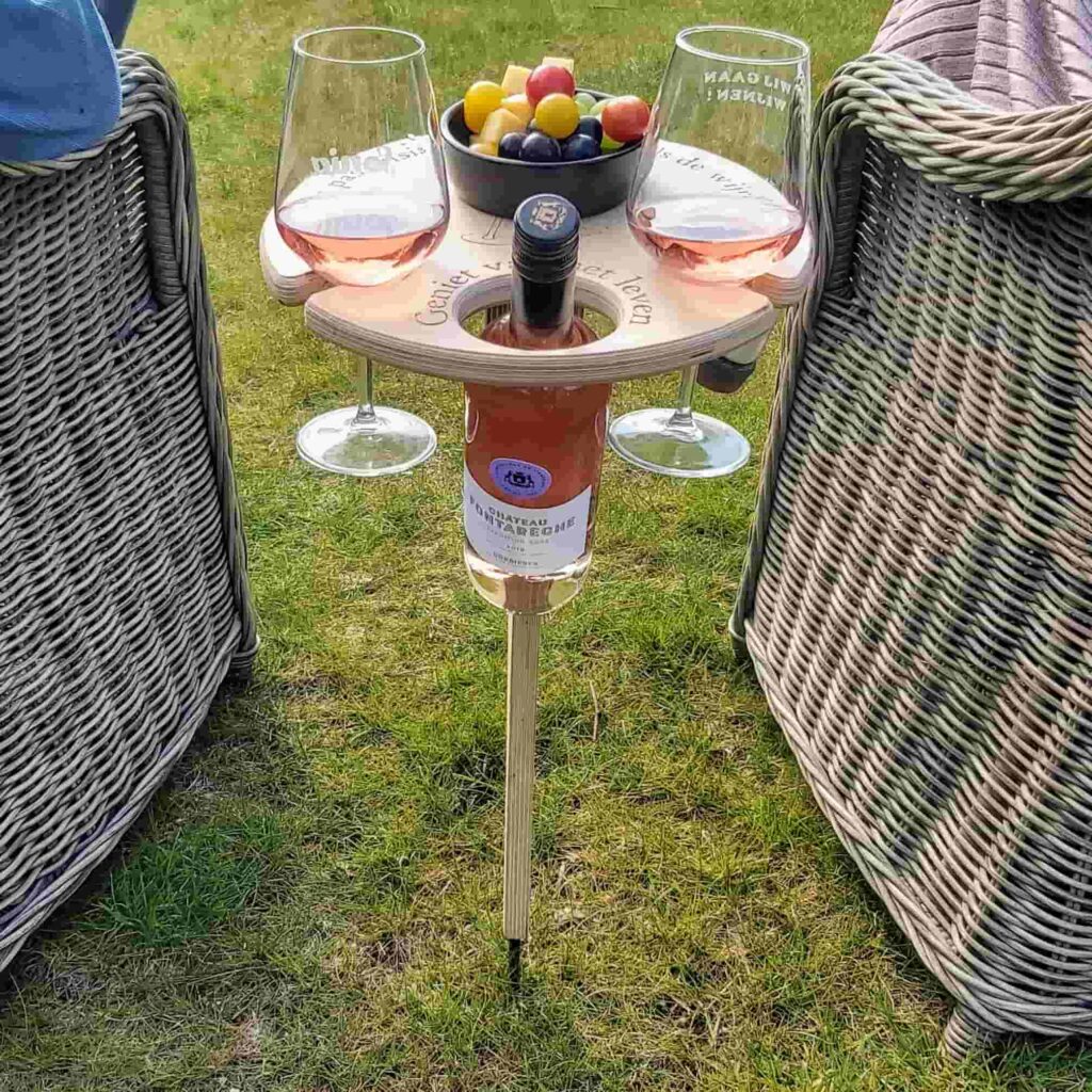 Terraliv Outdoor Drink Holder – Portable Picnic Table for Bottles and Glasses