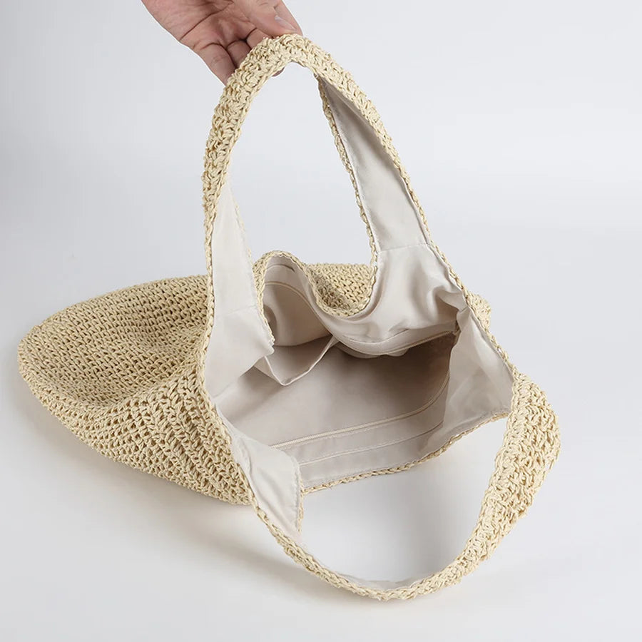 Sienna Elegant Straw Beach Bag