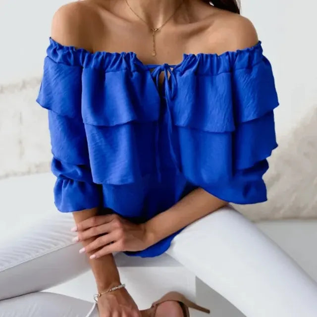 Matilda Chiffon Off-Shoulder Blouse