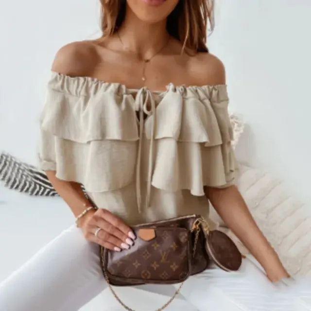 Matilda Chiffon Off-Shoulder Blouse