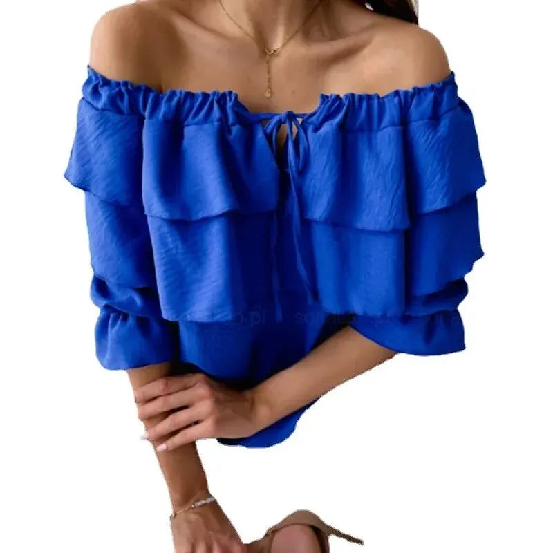 Matilda Chiffon Off-Shoulder Blouse