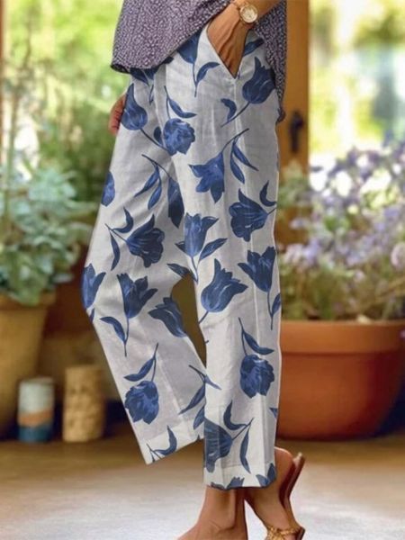 Inara | Floral Print Summer Trousers