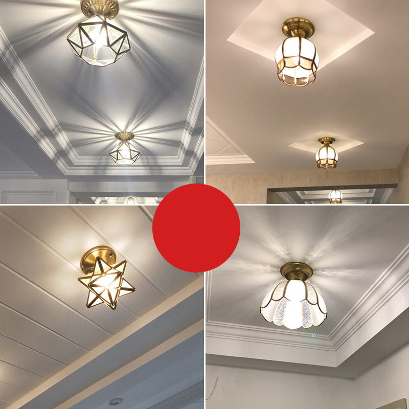 GoldenAura - Colonial Semi Flush Mount Lighting