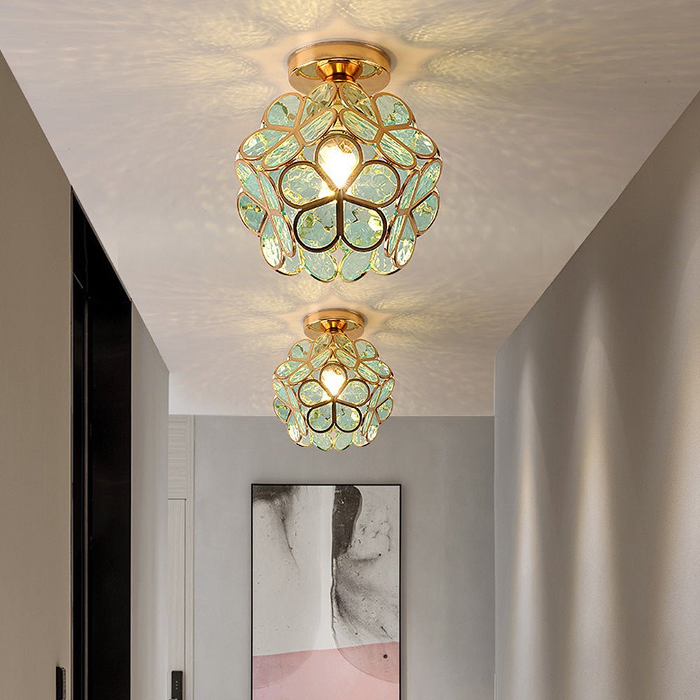 Flowers Style Glass Ceiling Lamp