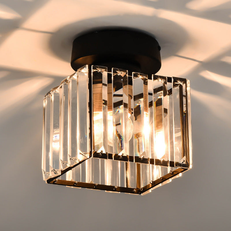 RadiantGem - Geometric Tri-Prism Crystal Flush Mount Ceiling Lamp