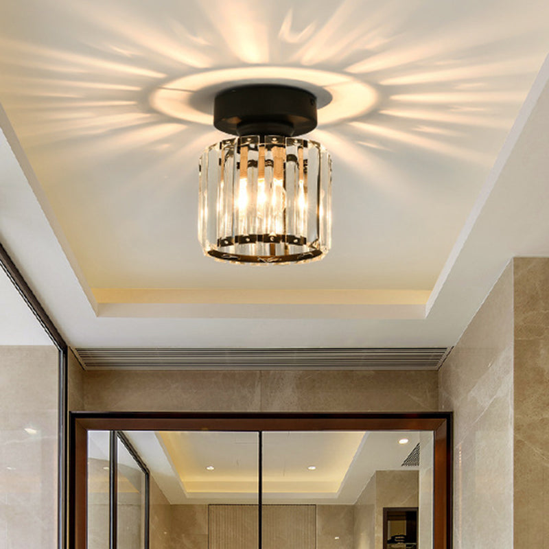 RadiantGem - Geometric Tri-Prism Crystal Flush Mount Ceiling Lamp