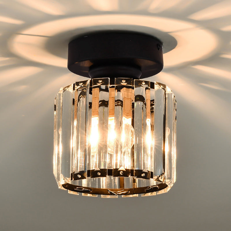 RadiantGem - Geometric Tri-Prism Crystal Flush Mount Ceiling Lamp