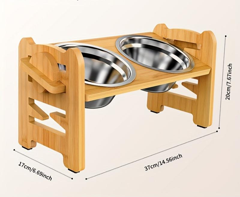 Elevated Anti-Slip Dog Food Stand with Double Bowls