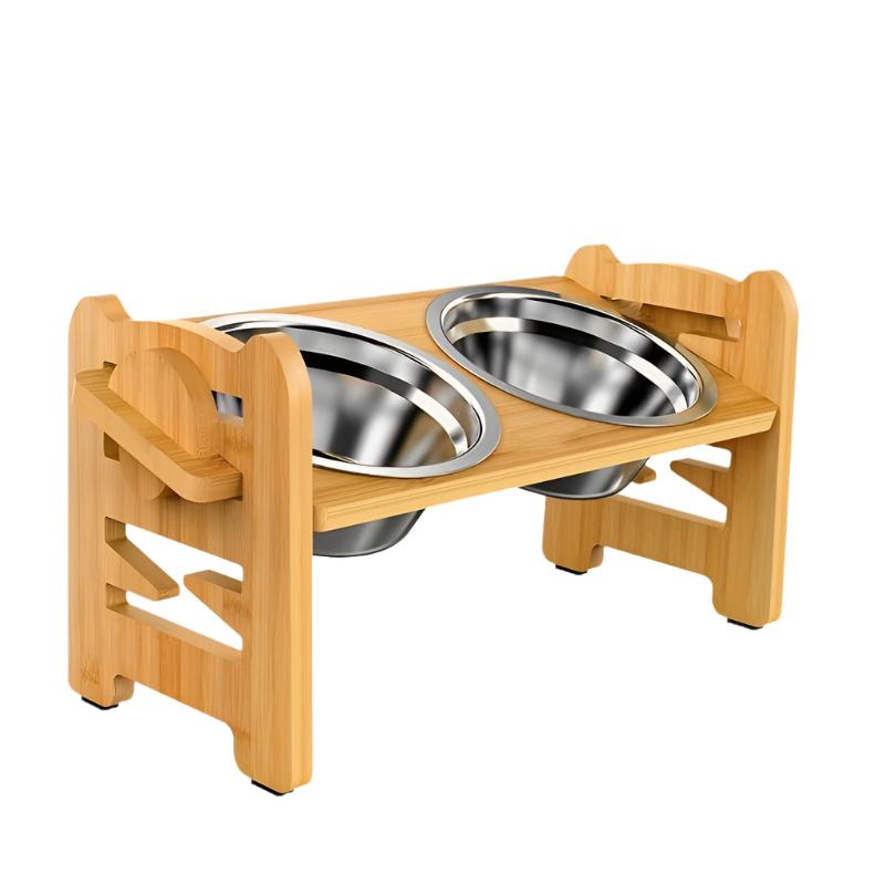 Elevated Anti-Slip Dog Food Stand with Double Bowls