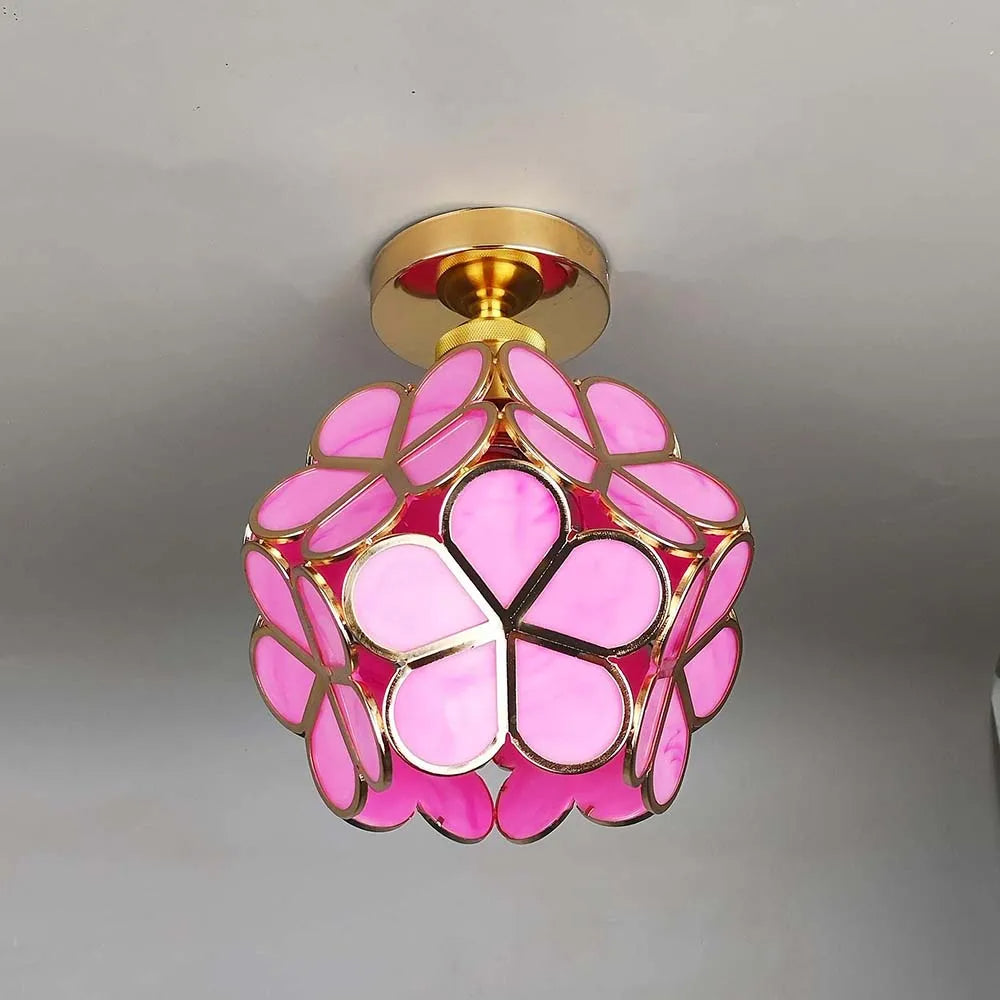 Flowers Style Glass Ceiling Lamp